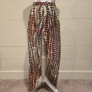 Mimi Chica Colorful Beach Skirt With Shorts Lining Animal Print Hi Low SZ Large.